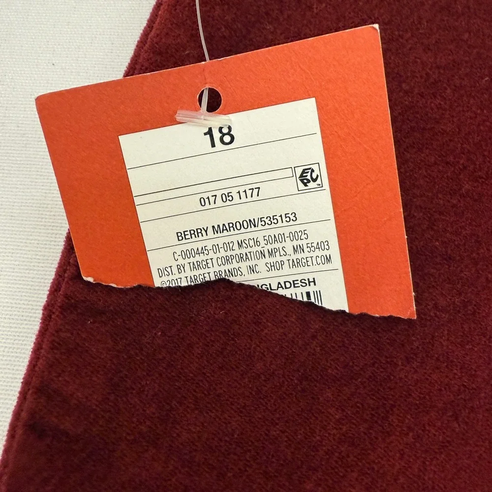 Mossimo Supply Co Womens Burgundy Corduroy Studded Pocket Mini Skirt Size 18 NWT